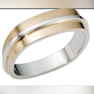 Jules Perrier 14k Gold and Sterling Silver Band Ring